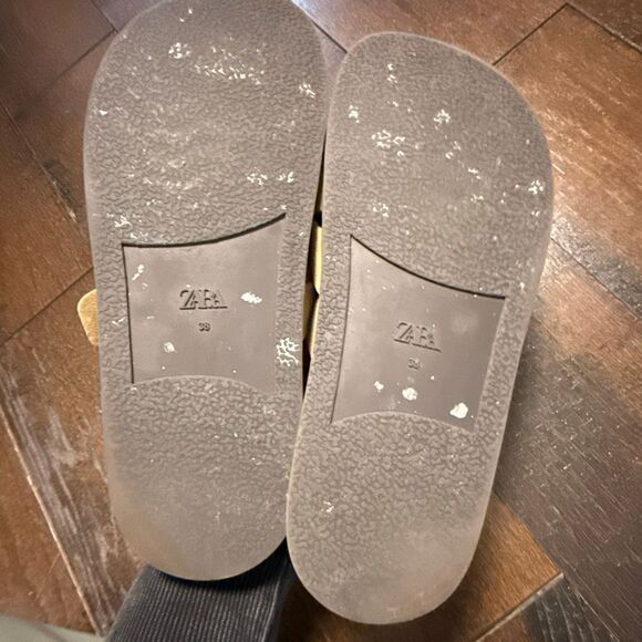 Zara suede cross strap slip on sandals women’s size 38 or 7.5 tan boho hippie Ti - Picture 5 of 7